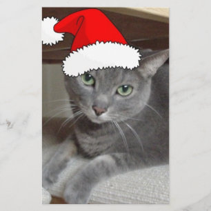 Russian Blue Cat Christmas Stationery