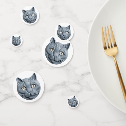 Russian Blue Cat Confetti