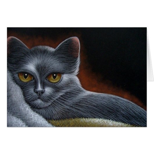 RUSSIAN BLUE CAT CUSTOMIZE CARD (Front Horizontal)