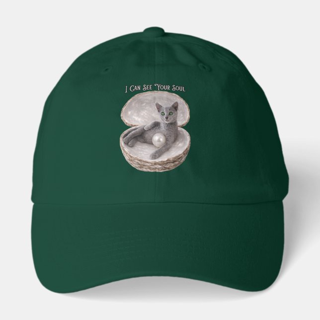 Russian Blue Cat - I Can See Your Soul Hat (Front)