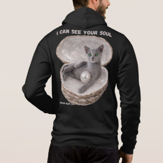 Russian Blue Cat - I Can See Your Soul Hoodie