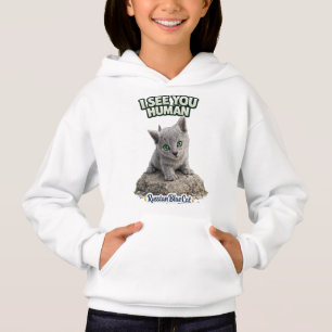 Russian Blue Cat – I See You Human Hoodie
