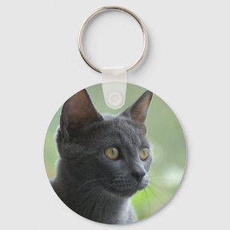 Russian Blue Cat Keychain