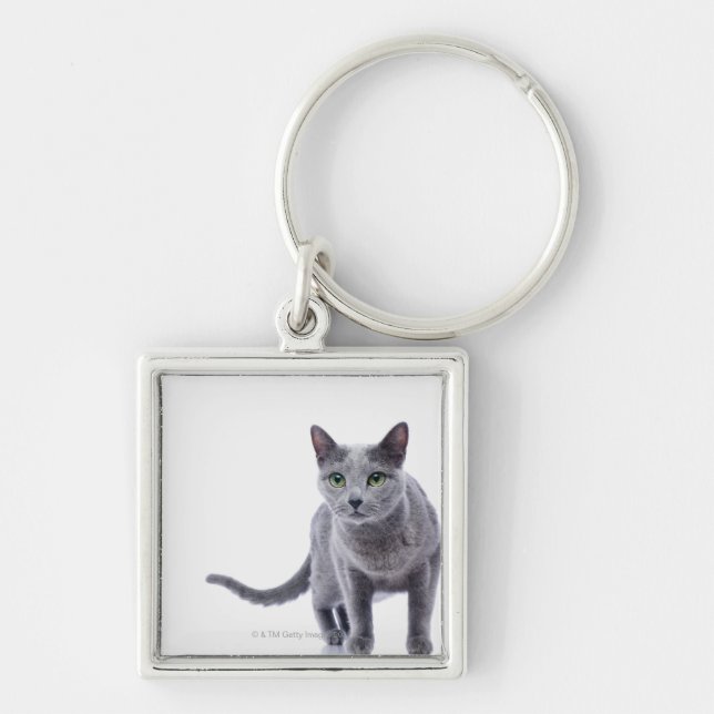 Russian Blue Cat Keychain (Front)