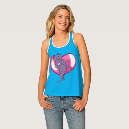 Russian Blue Cat Love Tank Top