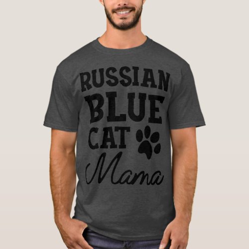 Russian Blue Cat Mama T_Shirt