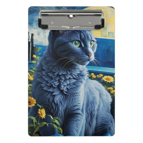 Russian Blue Cat Mini Clipboard