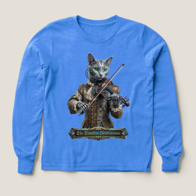 Russian Blue Cat Of The Timeless Serenissima Tri-Blend Shirts (Design Front)