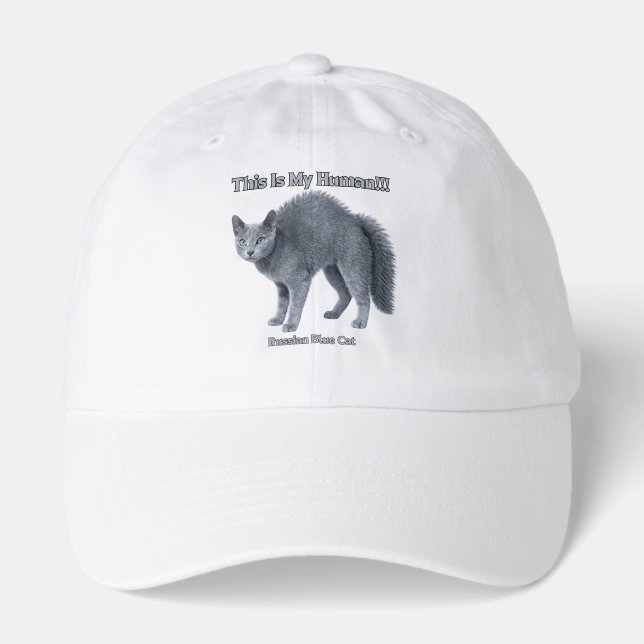 Russian Blue Cat – This Is My Human Hat (Front)
