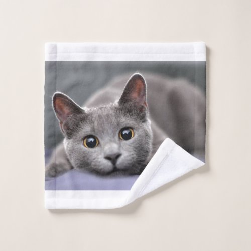 Russian blue cat towel