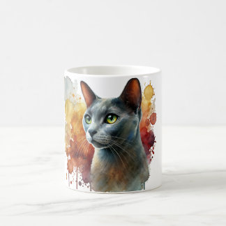 Russian Blue Cat Watercolor Coffee Mug