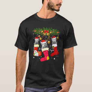 Russian Blue Cats In Christmas Sock Russian Blue T-Shirt