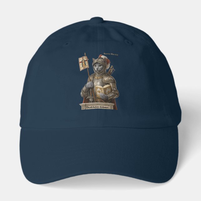 Russian Blue Conquistador Cat – Honor & Legacy Hat (Front)