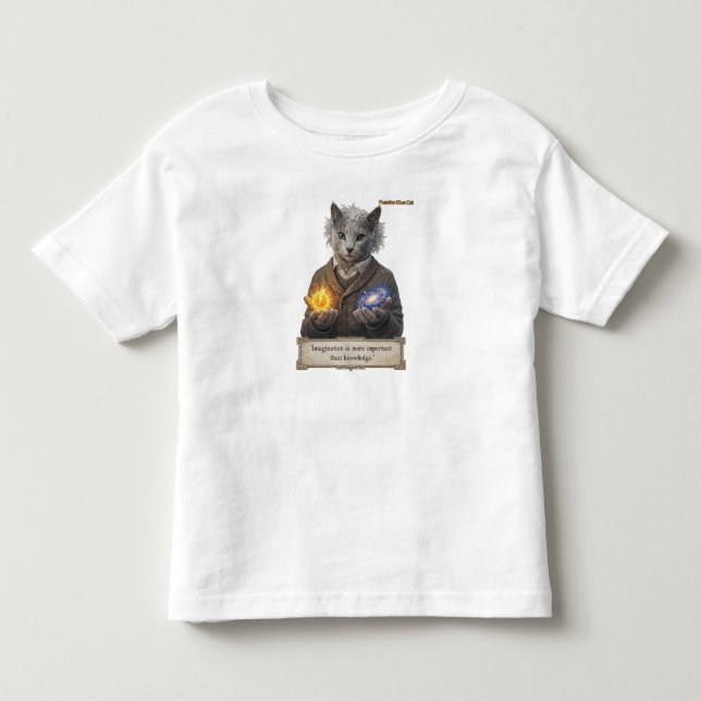 Russian Blue Einstein Cat - Imagination Toddler T-shirt (Front)