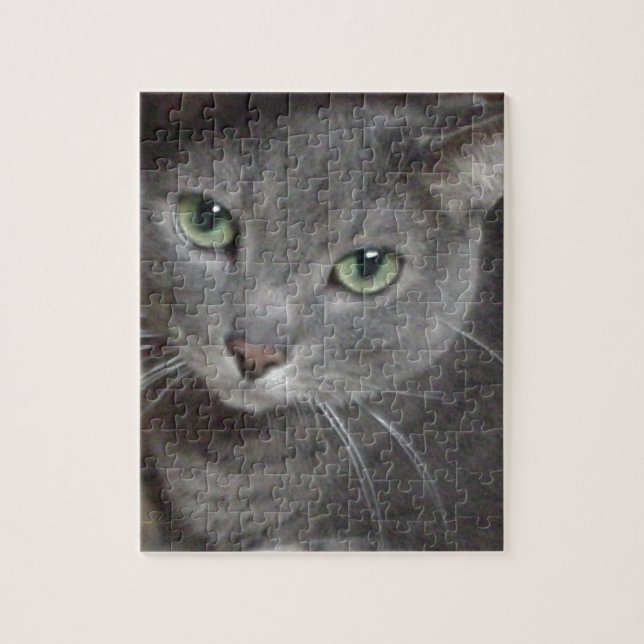 Russian Blue Gray Cat Jigsaw Puzzle (Vertical)