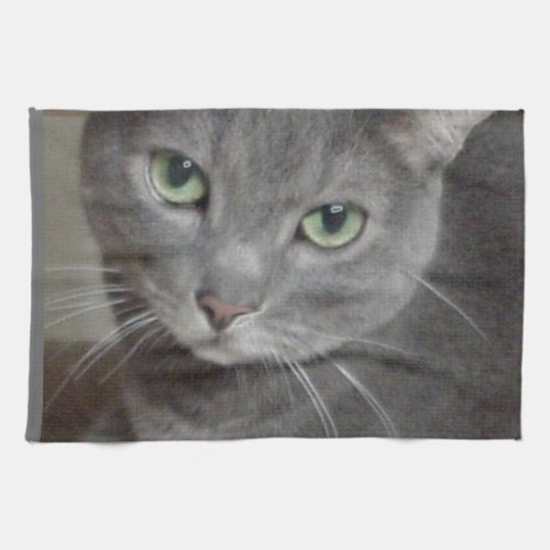 Russian Blue Gray Cat Towel