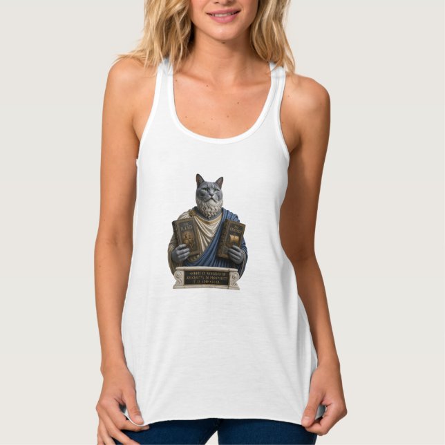 Russian Blue Homer Cat Tank Top (Front)