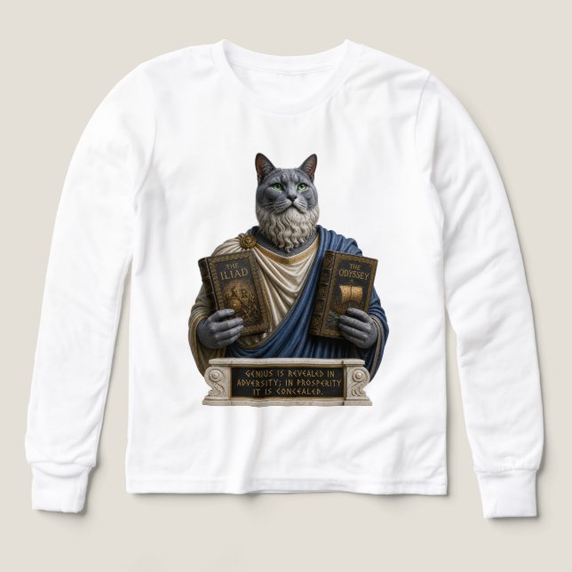 Russian Blue Homer Cat Tri-Blend Shirts (Design Front)