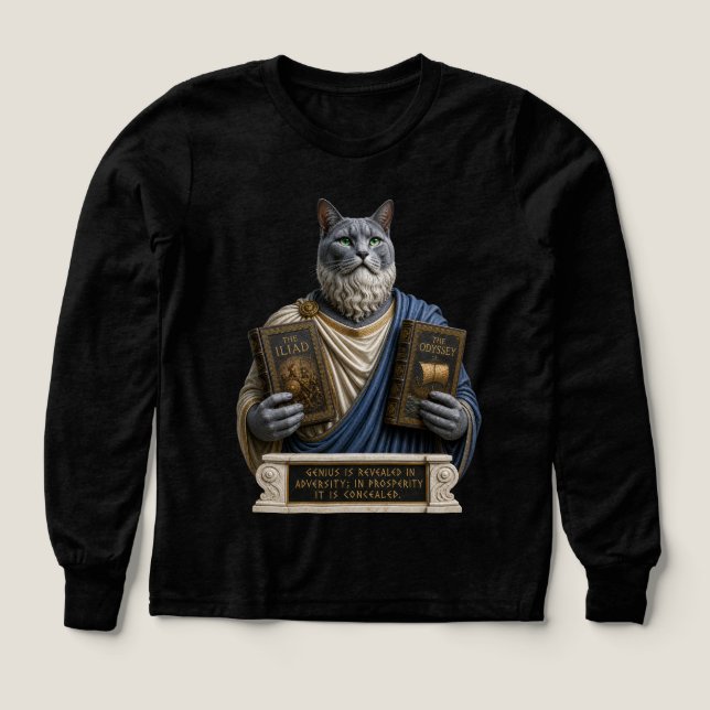 Russian Blue Homer Cat Tri-Blend Shirts (Design Front)