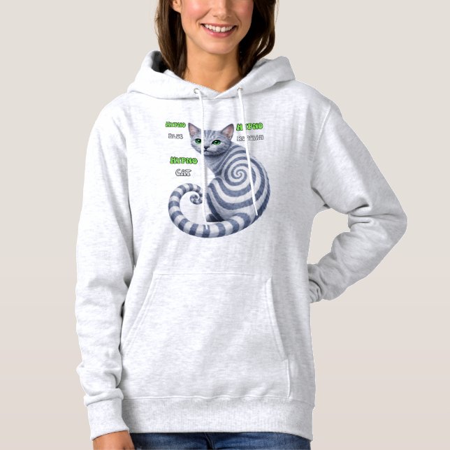 Russian Blue Hypno Cat Hoodie (Front)