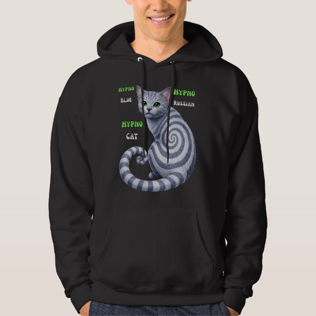 Russian Blue Hypno Cat Hoodie (Front)
