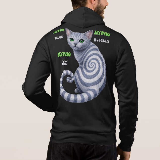 Russian Blue Hypno Cat Hoodie (Back)