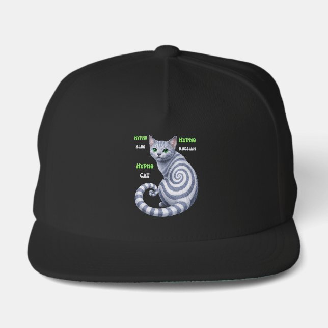 Russian Blue Hypno Cat Snap Back Hat (Front)