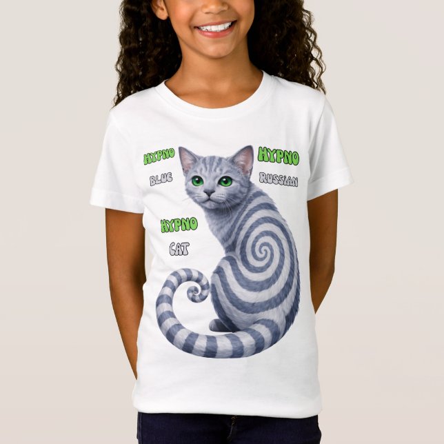 Russian Blue Hypno Cat T-Shirt (Front)