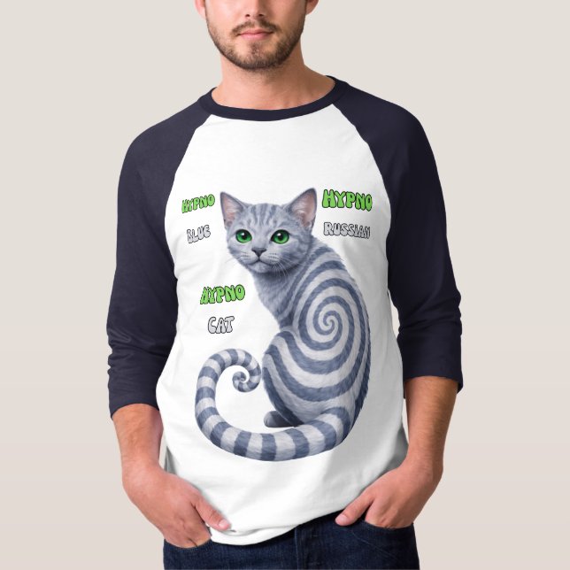 Russian Blue Hypno Cat T-Shirt (Front)