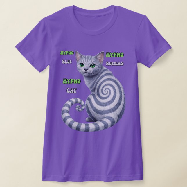 Russian Blue Hypno Cat T-Shirt (Laydown)