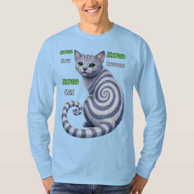 Russian Blue Hypno Cat T-Shirt (Front)