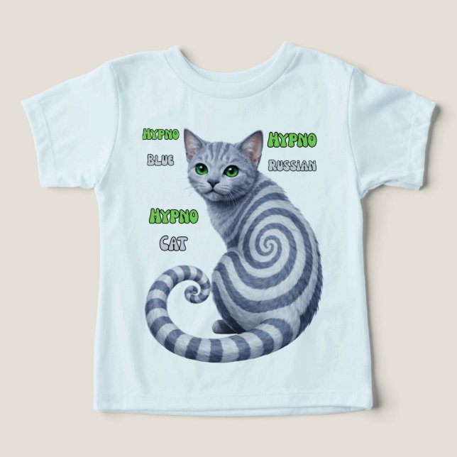Russian Blue Hypno Cat Toddler T-shirt (Design Front)