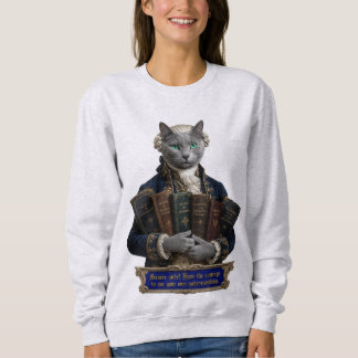 Russian Blue Immanuel Kant Cat Sweatshirt