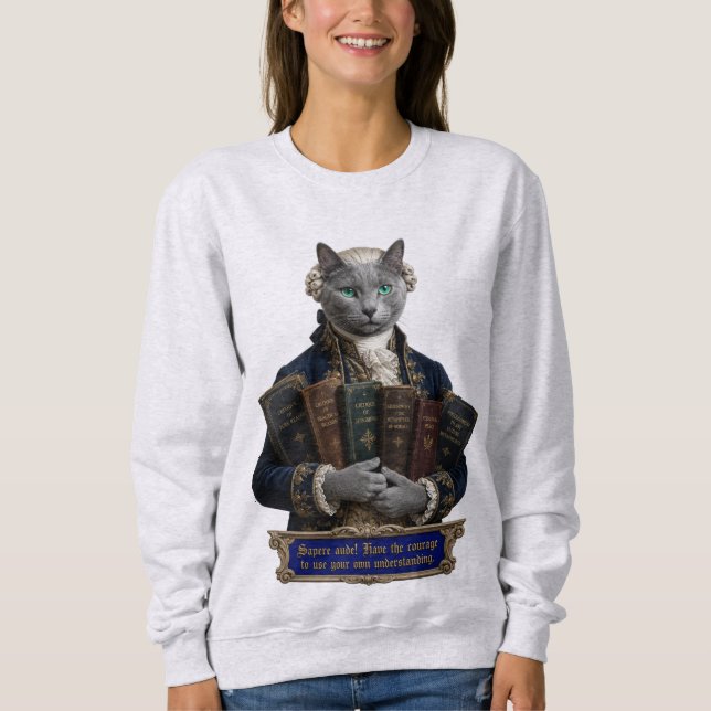 Russian Blue Immanuel Kant Cat Sweatshirt (Front)