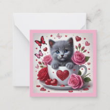 Russian Blue Kitten Valentine's Day Classroom