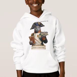 Russian Blue Napoleon Bonaparte Cat Hoodie