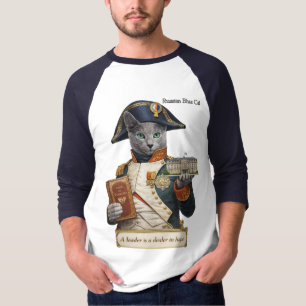 Russian Blue Napoleon Bonaparte Cat T-Shirt