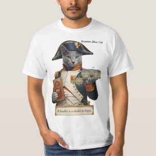 Russian Blue Napoleon Bonaparte Cat T-Shirt