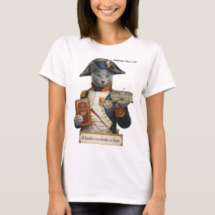 Russian Blue Napoleon Bonaparte Cat T-Shirt