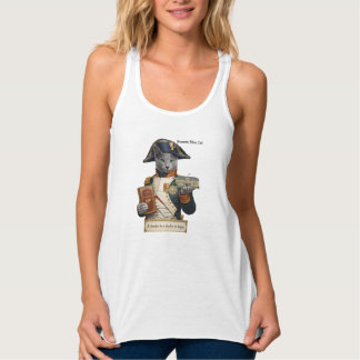 Russian Blue Napoleon Bonaparte Cat Tank Top
