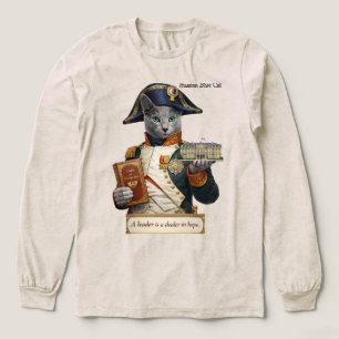 Russian Blue Napoleon Bonaparte Cat Tri-Blend Shirt