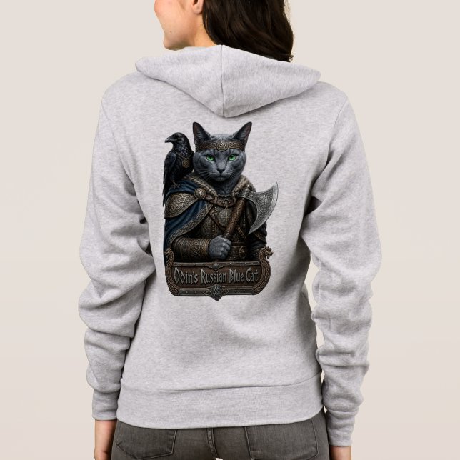 Russian Blue Noble Odin’s Cat Hoodie (Back)