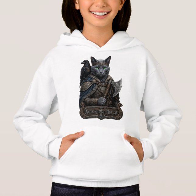 Russian Blue Noble Odin’s Cat Hoodie (Front)