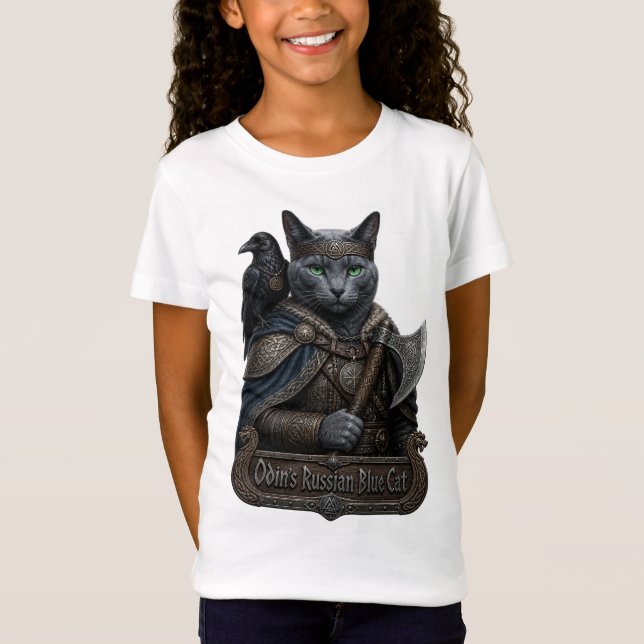 Russian Blue Noble Odin’s Cat T-Shirt (Front)