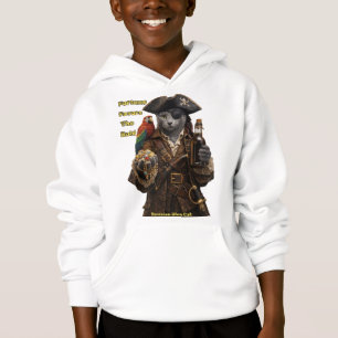 Russian Blue Pirate Cat – Fortune Favors The Bold Hoodie
