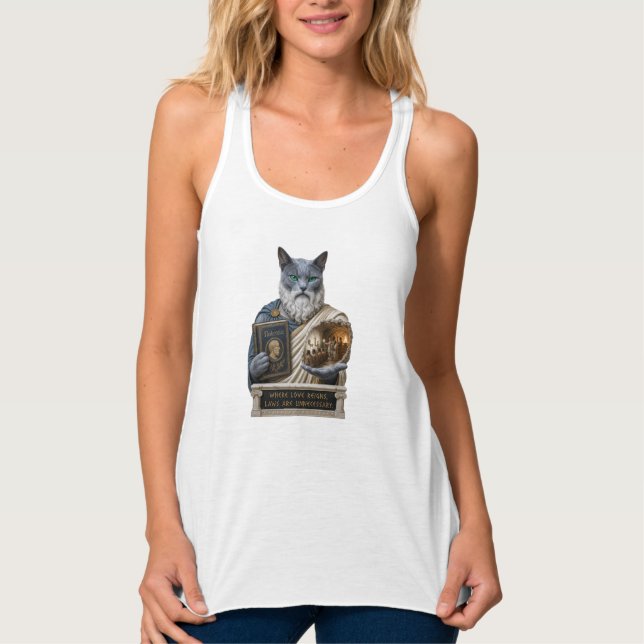 Russian Blue Plato Cat Tank Top (Front)