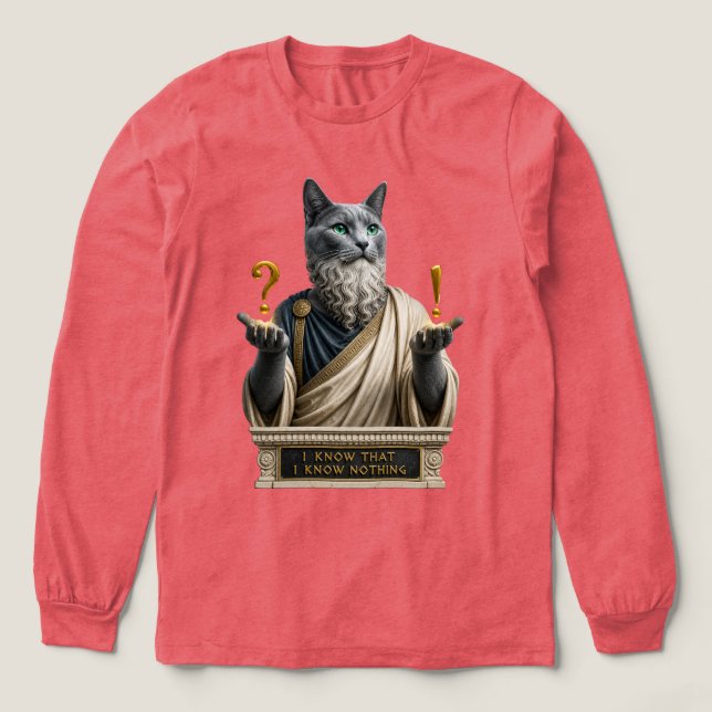 Russian Blue Socrates Cat Tri-Blend Shirt (Design Front)