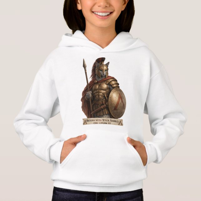Russian Blue Spartan Cat Hoodie (Front)