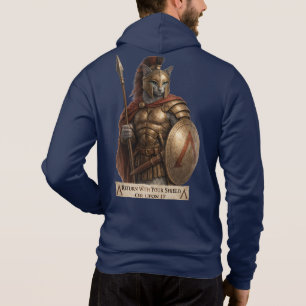 Russian Blue Spartan Cat Hoodie