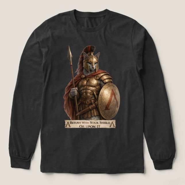 Russian Blue Spartan Cat Tri-Blend Shirt (Design Front)